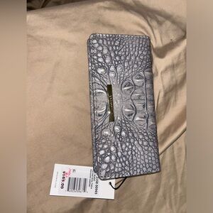 Brahmin Gray Crocodile Embossed Wallet